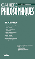 Cahiers philosophiques, no 161
